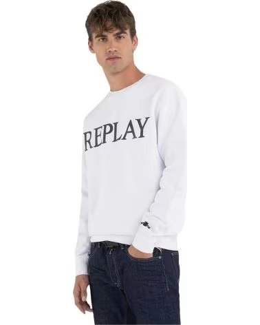 REPLAY SUDADERA REPLAY CON LOGO PARA HOMBRE BLANCO