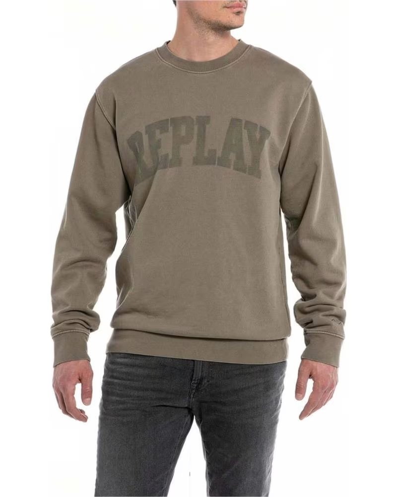 REPLAY REPLAY SWEATSHIRT MIT BOGENLOGO FÜR HERREN MARRON