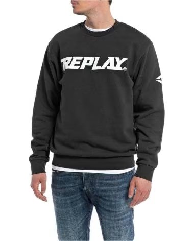 REPLAY REPLAY SWEATSHIRT MIT LOGO FÜR HERREN NEGRO