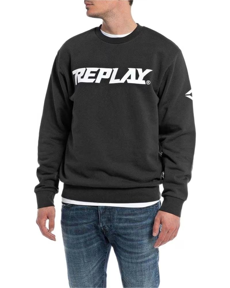 REPLAY REPLAY SWEATSHIRT MIT LOGO FÜR HERREN NEGRO
