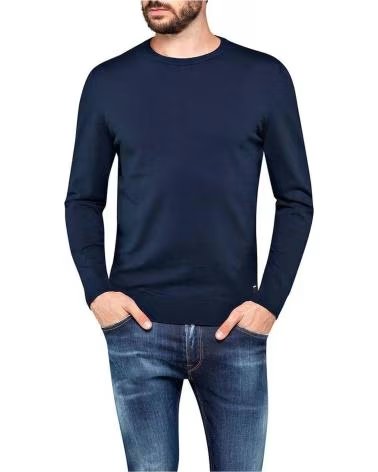 REPLAY REPLAY PULLOVER FÜR HERREN AUS STRICK MIT LANGEN ÄRMELN AZUL