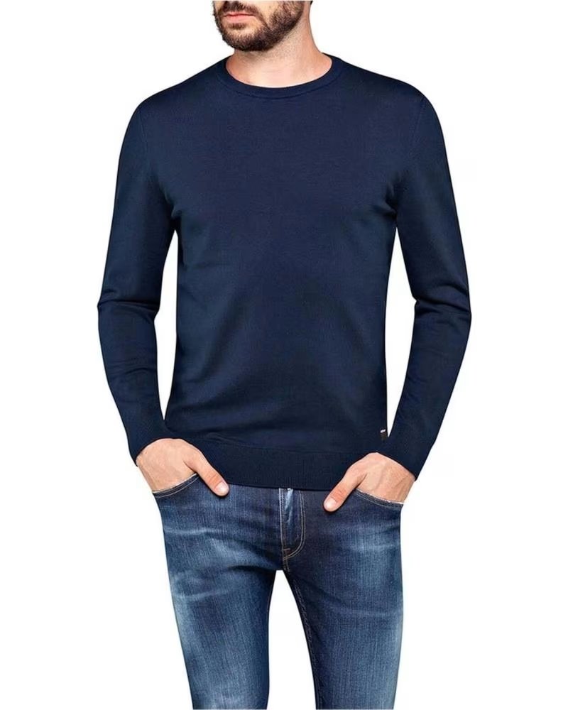 REPLAY REPLAY PULLOVER FÜR HERREN AUS STRICK MIT LANGEN ÄRMELN AZUL