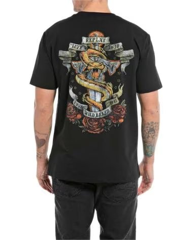 REPLAY CAMISETA REPLAY DE MANGA CORTA CON ESTAMPADO PARA HOMBRE BLANCO