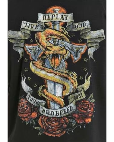 REPLAY CAMISETA REPLAY DE MANGA CORTA CON ESTAMPADO PARA HOMBRE BLANCO
