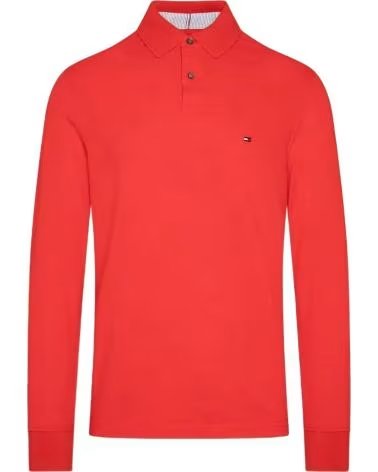 TOMMY HILFIGER POLO TOMMY HILFIGER À MANCHES LONGUES POUR HOMME EN ROUGE ROJO