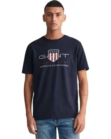 GANT KURZARM-T-SHIRT 2003199433 MIT WAPPEN FÜR HERREN BLAU AZUL