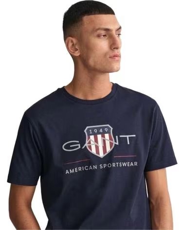 GANT KURZARM-T-SHIRT 2003199433 MIT WAPPEN FÜR HERREN BLAU AZUL