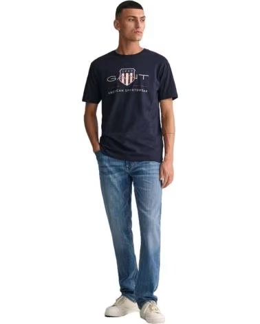 GANT KURZARM-T-SHIRT 2003199433 MIT WAPPEN FÜR HERREN BLAU AZUL