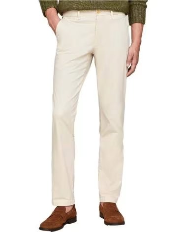 TOMMY HILFIGER PANTALONE LUNGO BEIGE IN COTONE DA UOMO TOMMY HILFIGER BEIGE