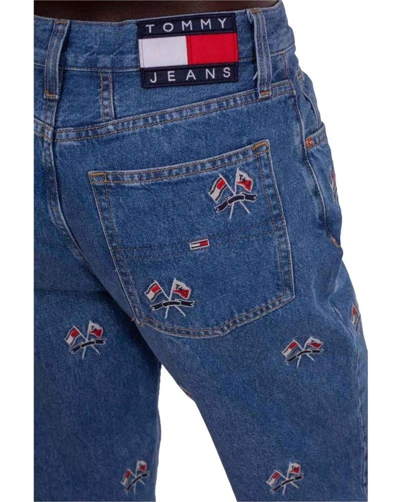 TOMMY JEANS CALÇA JEANS TOMMY JEANS ESTAMPADA FEMININA AZUL