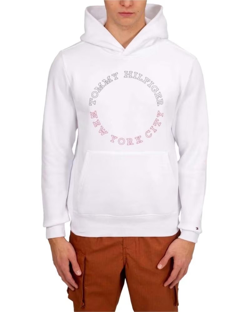 TOMMY HILFIGER FELPA CON CAPPUCCIO TOMMY HILFIGER DA UOMO BLANCO