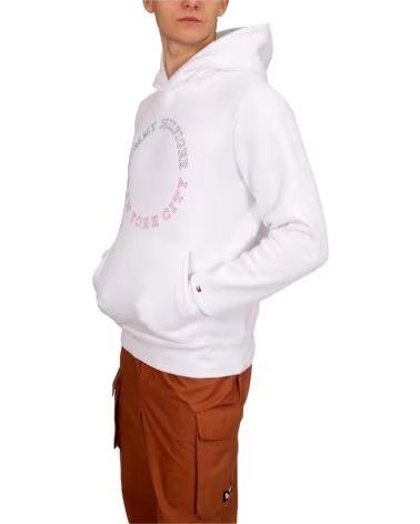 TOMMY HILFIGER FELPA CON CAPPUCCIO TOMMY HILFIGER DA UOMO BLANCO