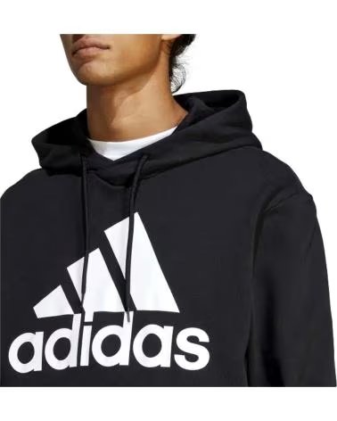 ADIDAS MOLETOM COM CAPUZ ADIDAS ESSENTIALS LOGO PRETO MASCULINO NEGRO