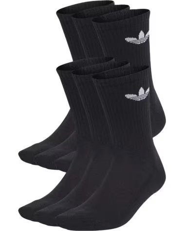 ADIDAS LOT DE 2 PAIRES DE CHAUSSETTES ADIDAS TREFOIL CREW UNISEXE NOIR NEGRO