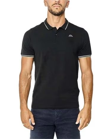KAPPA POLO DE MANGA CORTA EN PARA HOMBRE NEGRO