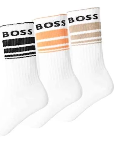 HUGO BOSS 3ER-PACK BOSS BAUMWOLLSOCKEN FÜR HERREN BLANCO