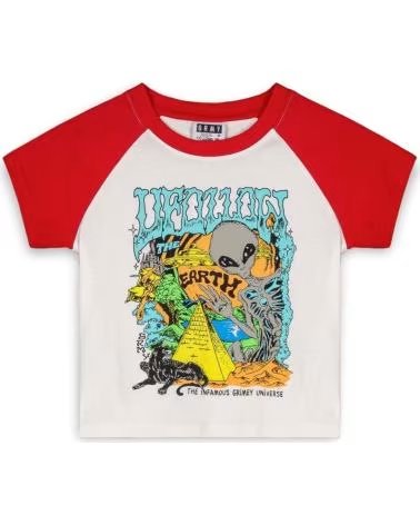 GRIMEY T-SHIRT GRIMEY MANICA RAGLAN STAMPA GRAFICA MULTICOLOR
