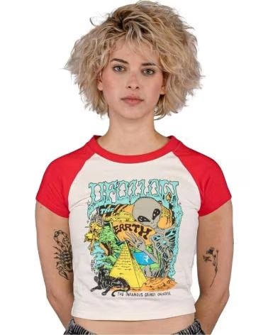 GRIMEY T-SHIRT GRIMEY MANICA RAGLAN STAMPA GRAFICA MULTICOLOR