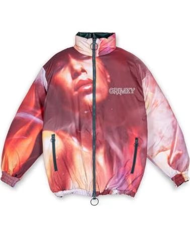 GRIMEY GIACCA GRIMEY UNISEX REVERSIBILE STAMPATA E VERDE SCURO MULTICOLOR