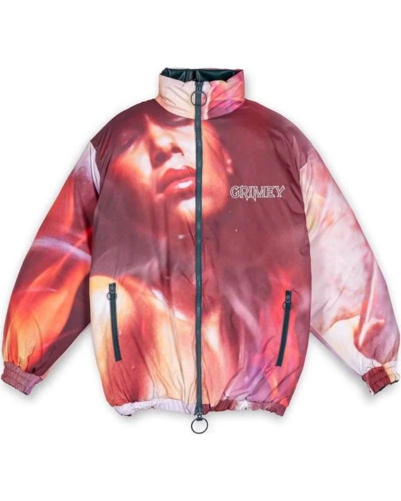 GRIMEY GIACCA GRIMEY UNISEX REVERSIBILE STAMPATA E VERDE SCURO MULTICOLOR