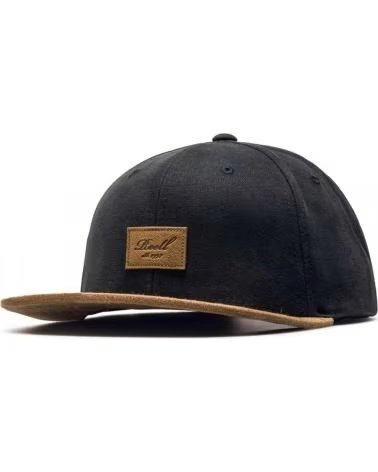 REELL REELL UNISEX BLACK CAP WITH LEATHER BRIM NEGRO