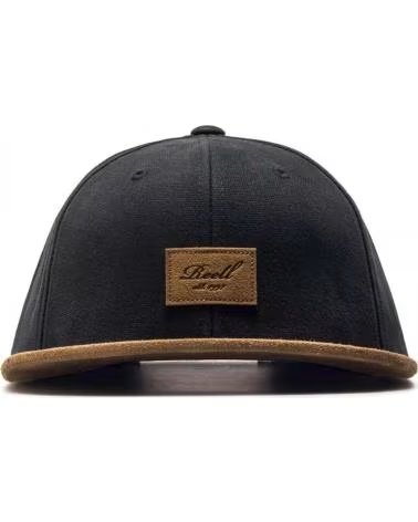 REELL REELL UNISEX BLACK CAP WITH LEATHER BRIM NEGRO