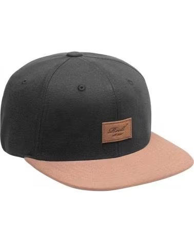 REELL REELL UNISEX BLACK CAP WITH LEATHER BRIM NEGRO