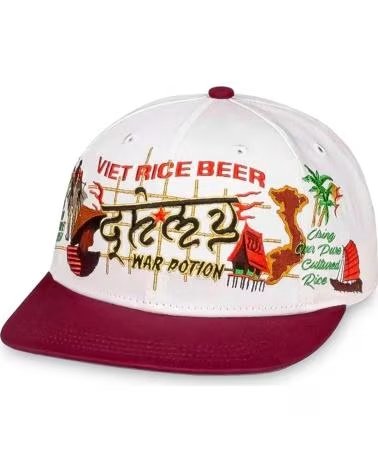 GRIMEY GRIMEY "BEER" CAP WHITE AND BURGUNDY BLANCO