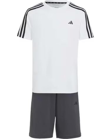 ADIDAS COMPLETO SPORTIVO CON T-SHIRT A MANICHE CORTE E PANTALONCINI BLANCO