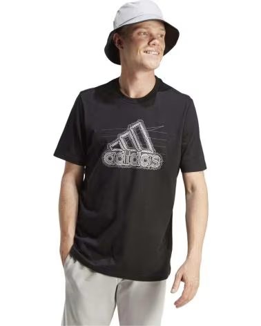 ADIDAS T-SHIRT ADIDAS PERFORMANCE LOGO UOMO NERA MANICA CORTA NEGRO