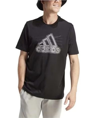 ADIDAS T-SHIRT ADIDAS PERFORMANCE LOGO UOMO NERA MANICA CORTA NEGRO