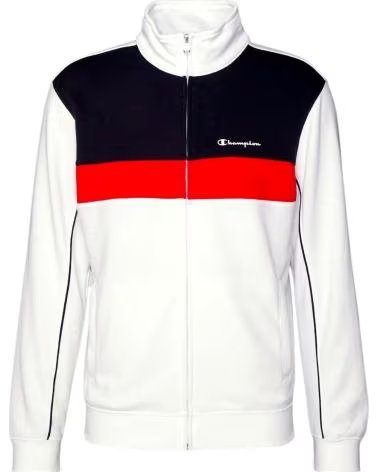 CHAMPION GIACCA SPORTIVA CHAMPION A MANICHE LUNGHE DA UOMO CON ZIP INTERA MULTICOLOR