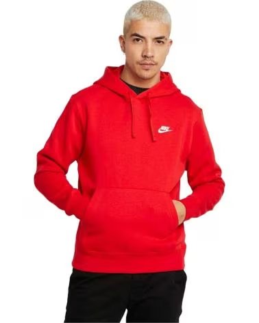 NIKE SUDADERA CON CAPUCHA EN PARA HOMBRE ROJO
