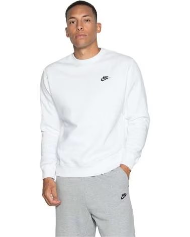 NIKE SUDADERA SPORTSWEAR CLUB FLEECE BV2662 BLANCO