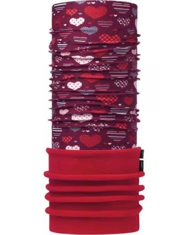 BUFF BUFF AQUECEDOR DE PESCOÇO INFANTIL COM ESTAMPA DE CORAÇÕES ROJO