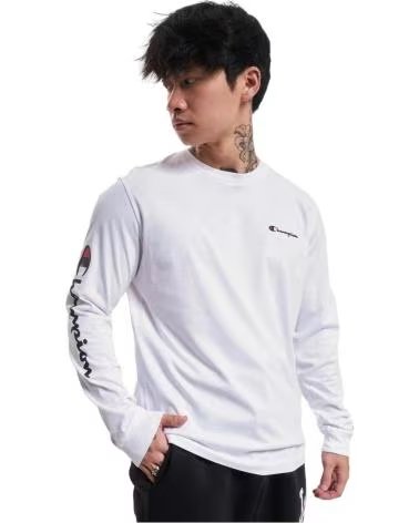 CHAMPION CHAMPION LANGARMSHIRT FÜR HERREN BLANCO
