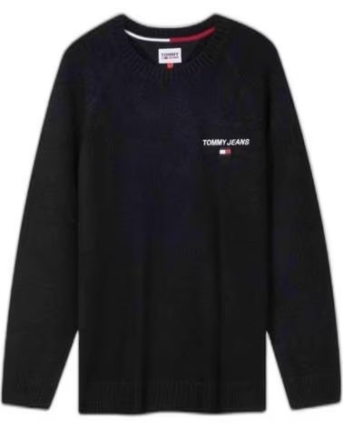 TOMMY HILFIGER MAGLIONE IN MAGLIA TOMMY HILFIGER DA UOMO NEGRO
