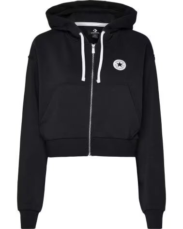 CONVERSE MOLETOM CONVERSE COM ZÍPER FEMININO NEGRO