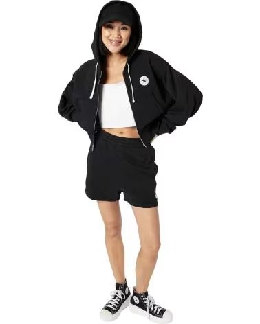 CONVERSE MOLETOM CONVERSE COM ZÍPER FEMININO NEGRO