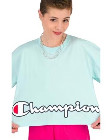 CHAMPION T-SHIRT COURT CHAMPION À LOGO POUR FEMME AZUL