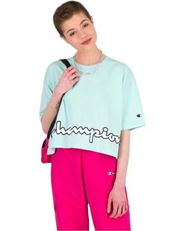 CHAMPION T-SHIRT COURT CHAMPION À LOGO POUR FEMME AZUL