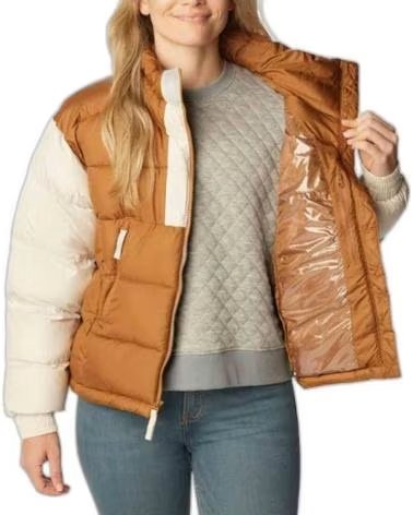 COLUMBIA PADDED VEST WITH CONTRAST PANELS MARRON