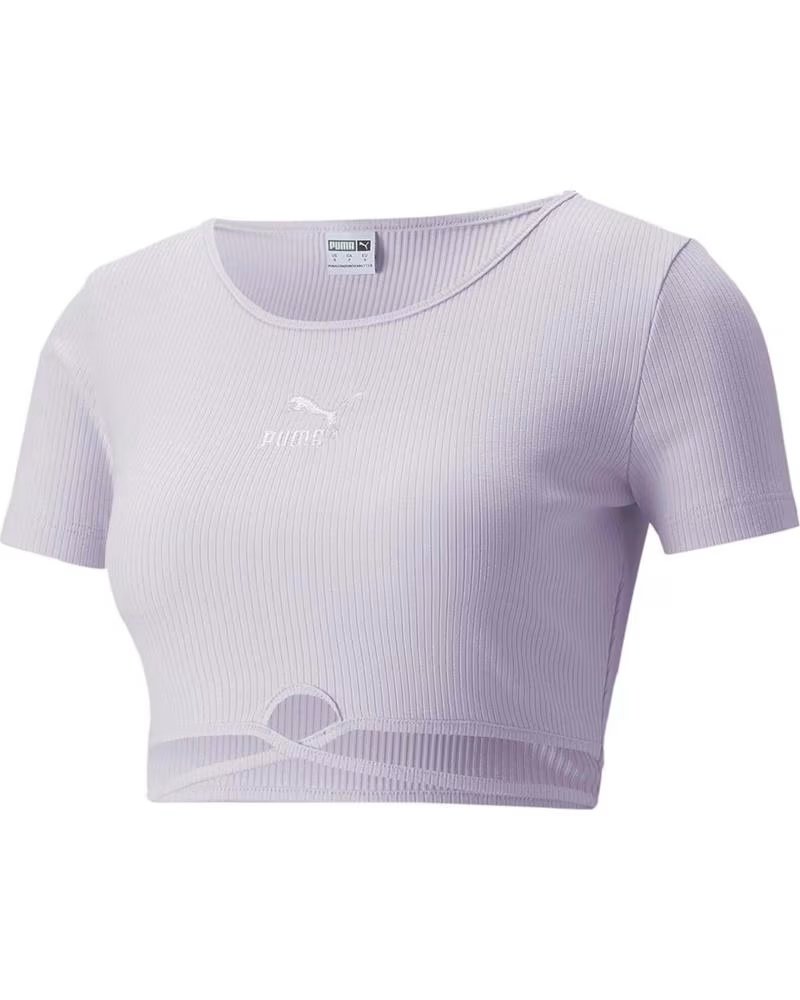 PUMA MAGLIETTA CORTA A MANICHE CORTE PUMA DA DONNA MORADO