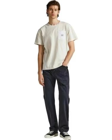 PEPE JEANS CAMISETA PEPE JEANS MASCULINA DE MANGA CURTA COM BOLSO BLANCO