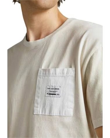 PEPE JEANS CAMISETA PEPE JEANS MASCULINA DE MANGA CURTA COM BOLSO BLANCO