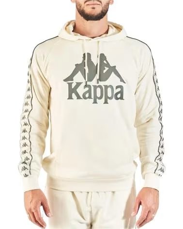 KAPPA SWEAT À CAPUCHE KAPPA AVEC LOGO ET BANDE LATÉRALE POUR HOMME BEIGE