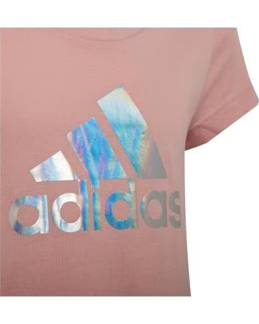 ADIDAS CAMISETA ADIDAS COM LOGO PARA MENINA ROSA