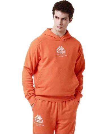 KAPPA SUDADERA CON CAPUCHA EN PARA HOMBRE NARANJA