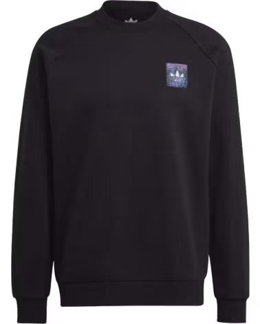 ADIDAS ADIDAS ESSENTIALS CREW SWEATSHIRT MIT LOGO FÜR HERREN NEGRO