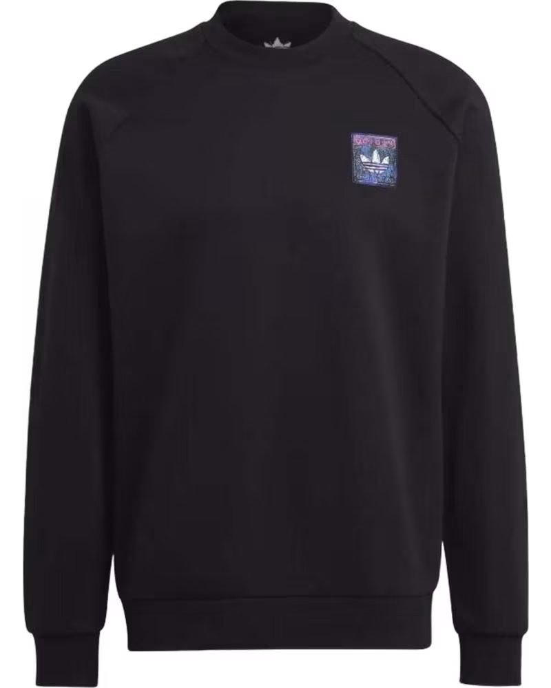ADIDAS ADIDAS ESSENTIALS CREW SWEATSHIRT MIT LOGO FÜR HERREN NEGRO